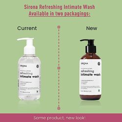 Sirona Natural Refreshing Feminine Wash - 6.7 Fl Oz. No Chemical, No Irritation, pH Balanced Intimate Wash, Helps to Reduce Odor and Itching (200 ml)